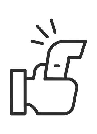 Black flat icon of portable thermometer on white backgroundの写真素材