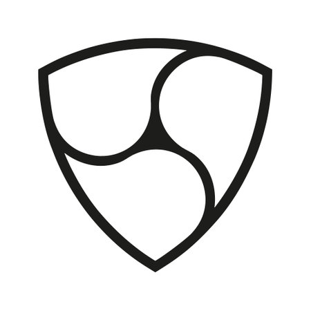 NEM black flat icon on white backgroundの写真素材