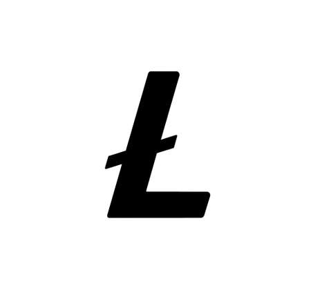 Litecoin, LTC flat icon on white backgroundの写真素材