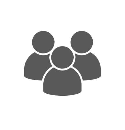 Grey flat icon on group of people isolated on white backgroundの写真素材