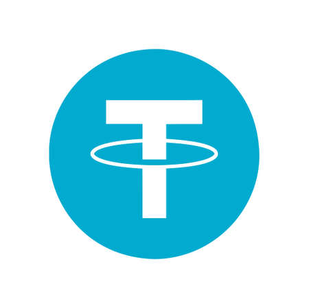 Tether flat icon on white backgroundの写真素材