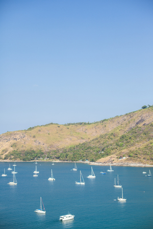 bay harbour yatch vertical from ariel viewの写真素材