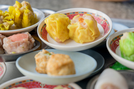 Dimsum as a snack or appetizer breakfast in south Thailandの写真素材