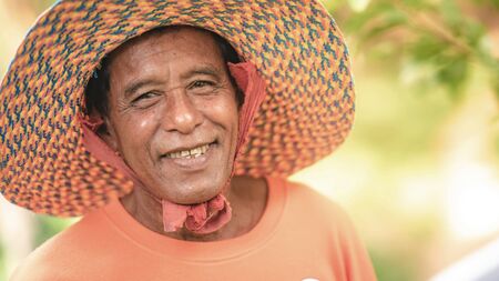 Thai Farmer with his smileのeditorial素材