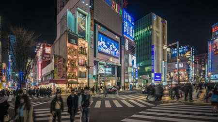junction street from Tokyo Japan with a lot of peopleの写真素材