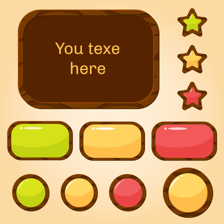 brown tree user interface for mobile or computer game designのイラスト素材