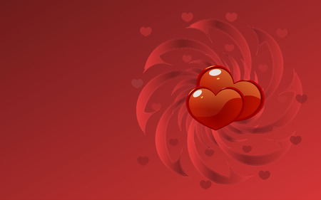 red background with the shining hearts and whirlpool for desktopのイラスト素材