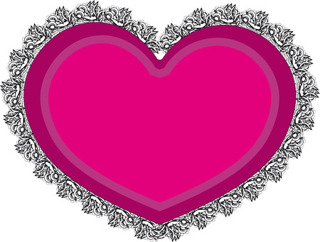 pink vintage heart pattern inkingのイラスト素材