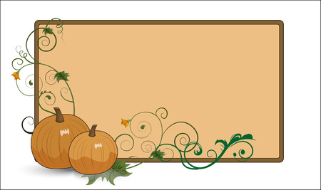 Frame for a congratulation on Halloween on pumpkins and spiralsのイラスト素材