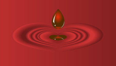 red heart tunnel on the red background with red dropのイラスト素材