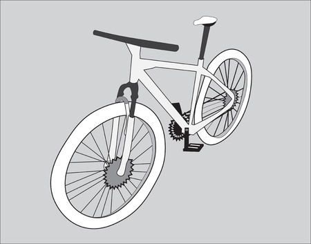 the bicycle is gray, the apparatus, costs a half-turnのイラスト素材