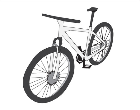 the bicycle is gray, the apparatus, costs a half-turnのイラスト素材
