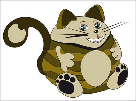 the lovely fat brown Cheshire cat, smilesのイラスト素材