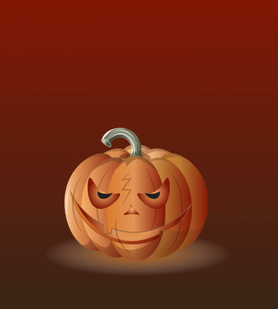angry laughing orange pumpkin, Halloween pictureのイラスト素材