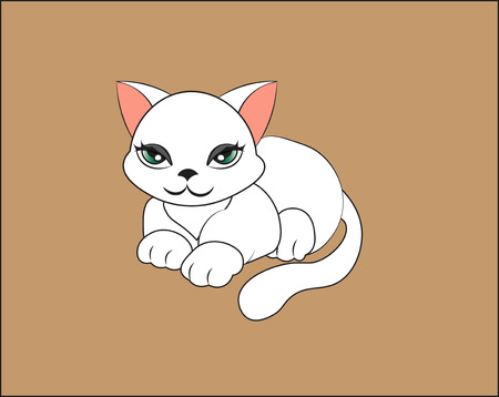 lovely little white kitten, the petのイラスト素材