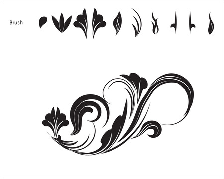 brush for creation of flower patterns, stylization inkのイラスト素材