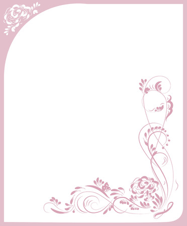 beautiful vintage flower pattern, pink on a white backgroundのイラスト素材