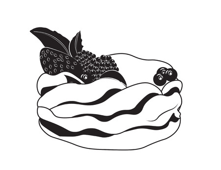 Pavlova is a meringue-based dessert with a fresh berriesのイラスト素材