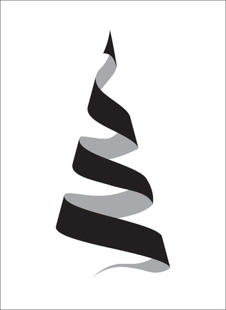 design fir-tree black, symbolical, character of New year and Christmasのイラスト素材