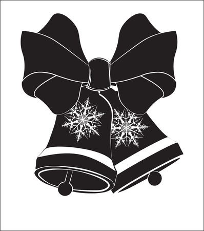 Christmas hand bells, with a bow, Christmas-tree decorationのイラスト素材