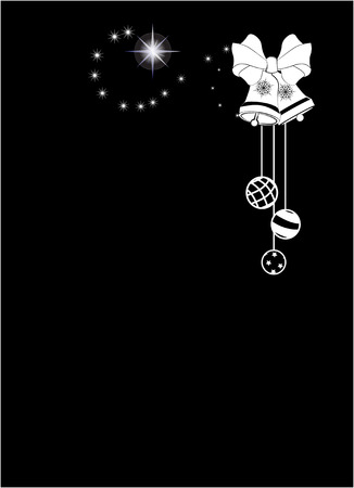 Christmas hand bells, with a bow, Christmas-tree decoration, patternのイラスト素材