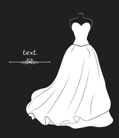sketch of a white wedding dress on a dummy, a silhouetteのイラスト素材