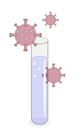 coronavirus,   pneumonia virus. Medical flask.のイラスト素材