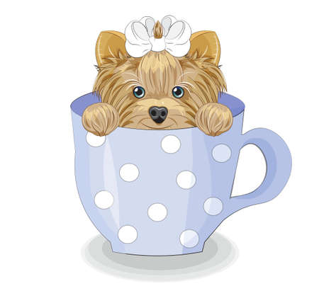Lovely vector puppy, dog with santa hat. Picture in hand drawing cartoon style, for t-shirt wear fashion print design, merry Christmas, happy new yea greeting card, postcard. party invitation.のイラスト素材