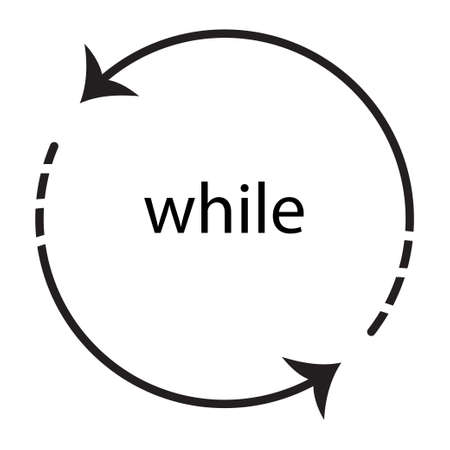 symbolic icon of software development error, infinite loop whileのイラスト素材