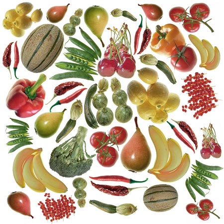 colored fruit and vegetables backgroundの写真素材