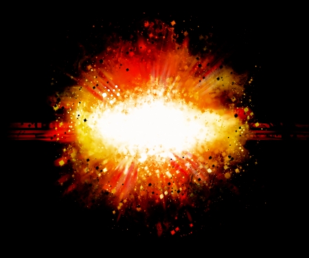 black abstract background with red flame explosionの写真素材