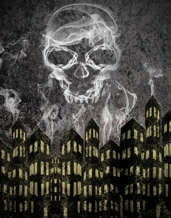 skull and smogの写真素材