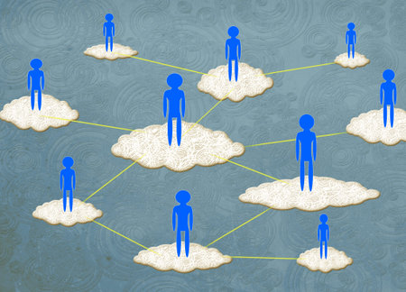 cloud computing concept digital illustration
