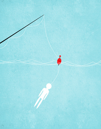 fishing bait man digital illustrationの写真素材