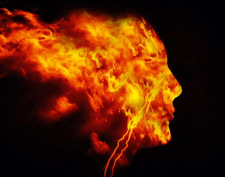 fire man digital illustrationの写真素材