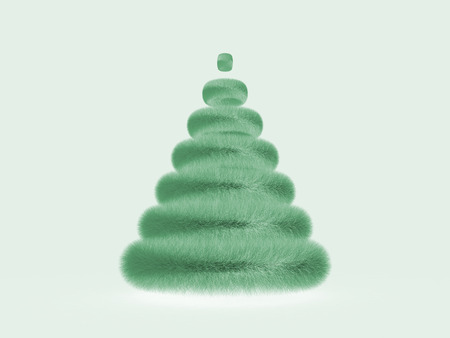 Furry Green Christmas Tree modelの写真素材