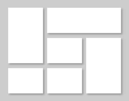 White Photo collage template. Photo vector gridのイラスト素材
