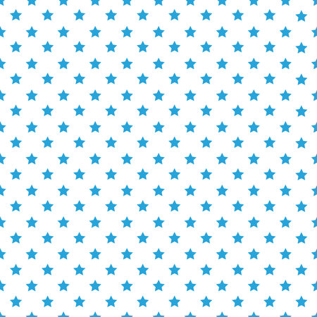 Blue Seamless Stars Patterns On White Backgroundのイラスト素材