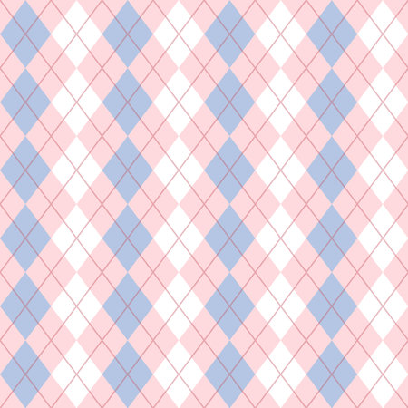 Pink And Blue Pastel Seamless Argyle Patternのイラスト素材
