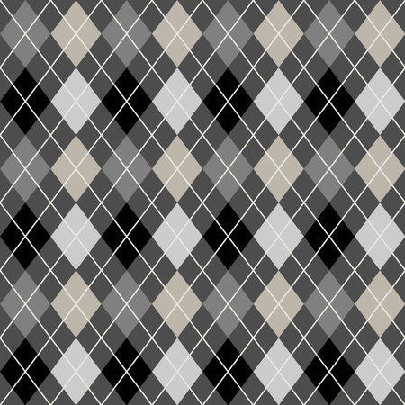 Gray And Black Seamless Argyle Patternのイラスト素材
