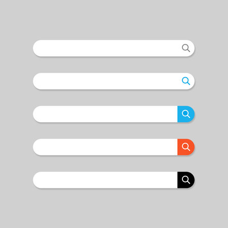 Simple search bar set with rounded edgesのイラスト素材