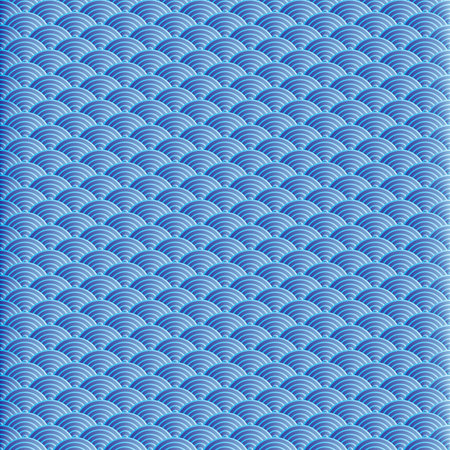 Blue Purple geometric japanese waves pattern Seigaiha-mon.のイラスト素材