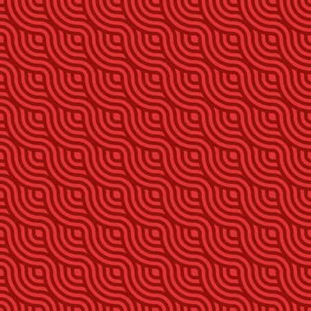 Japanese Red waves patternのイラスト素材