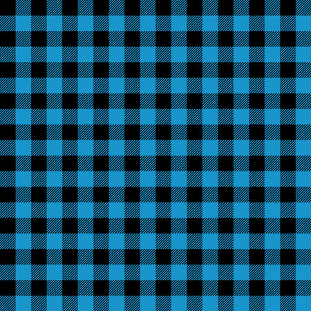 Seamless Repeating Blue And Black Buffalo Plaid Pattern.のイラスト素材