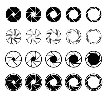 Camera lens signs setのイラスト素材