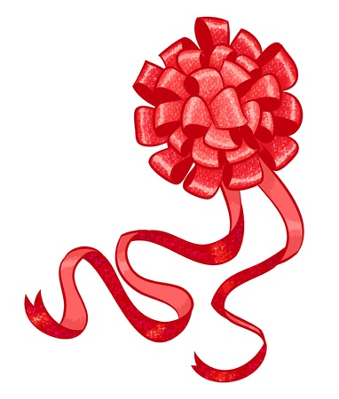 Red  gift bow with ribbonsのイラスト素材