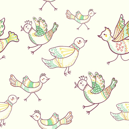 birds seamlessのイラスト素材