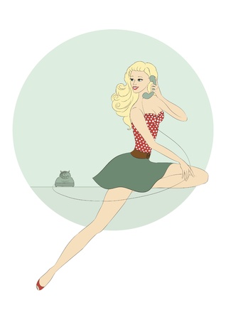 pinup girlのイラスト素材