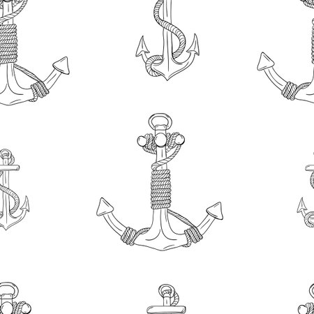 Anchors Seamless Patternのイラスト素材