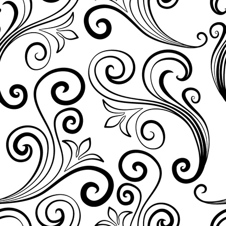 Seamless wallpaper pattern, blackのイラスト素材